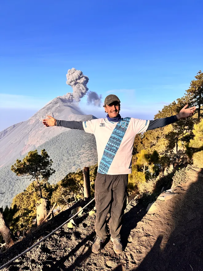 Wil on a volcano in Guatemala