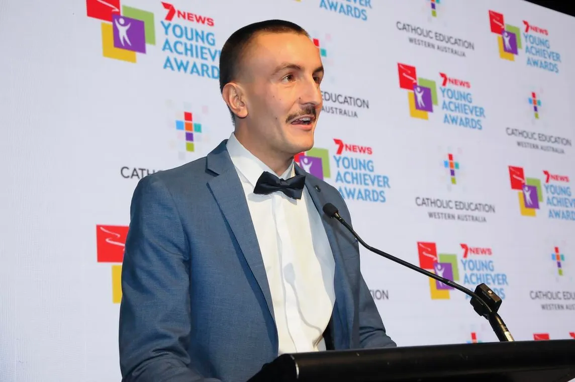 Wil speaking at the 2025 WA Young Achiever Awards